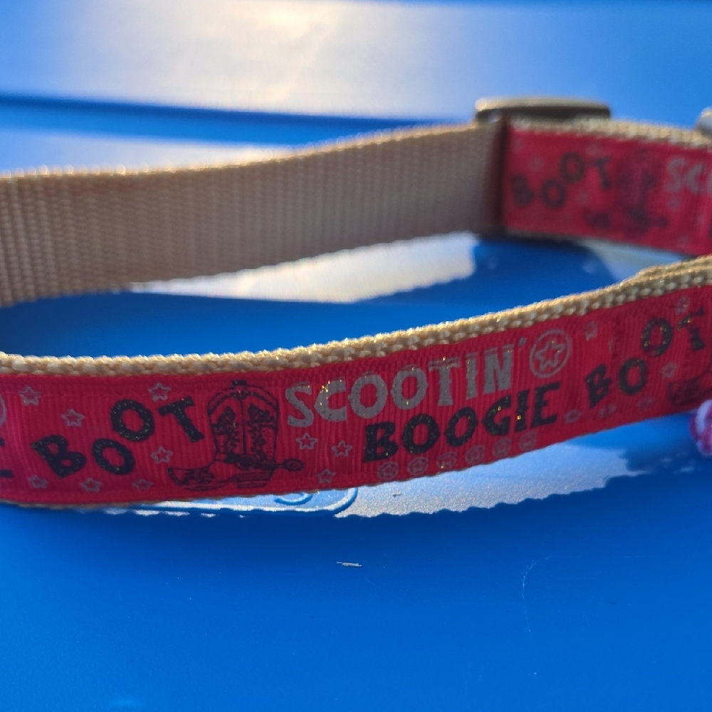NEW! Red Boot Scootin' Boogie Dog Collar Size Medium